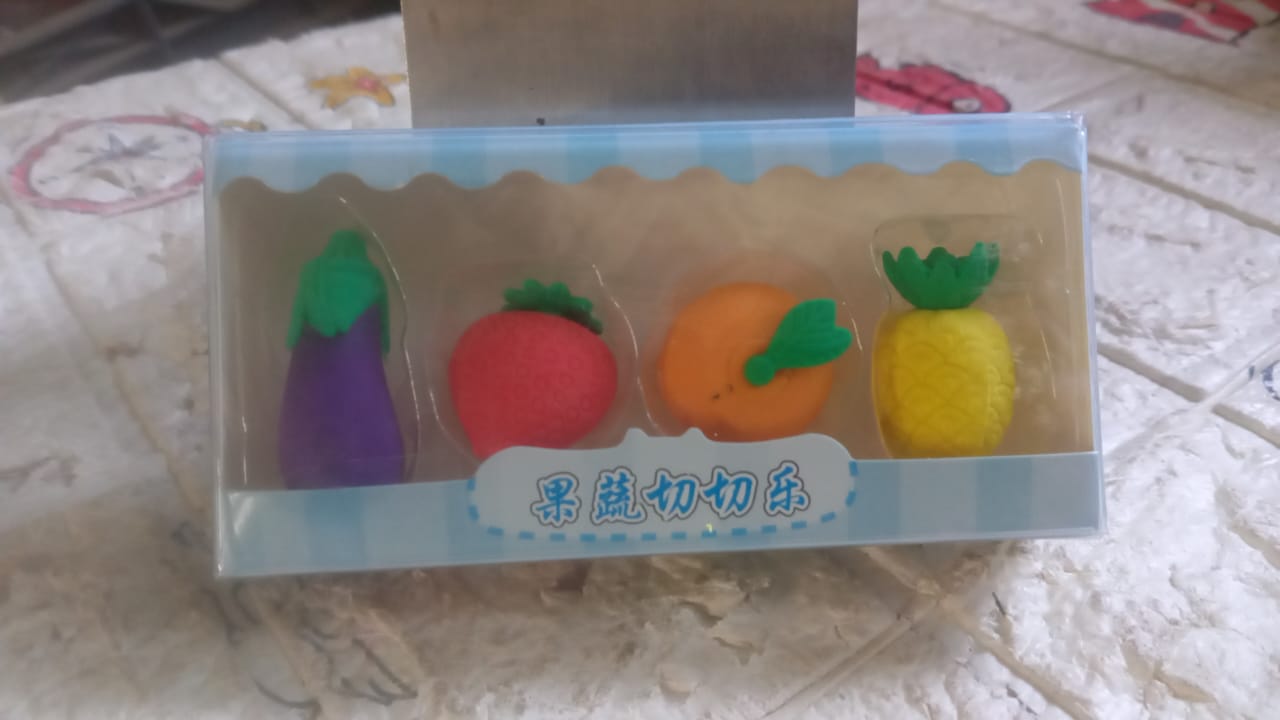 8760 Mini Cute Vegetables and Fruits Erasers or Pencil Rubbers for Kids, 1 Set Fancy & Stylish Colorful Erasers for Children, Eraser Set for Return Gift, Birthday Party, School Prize, 3D Erasers (4 pc Set) 8760 Mini Cute Vegetables and Fruits Erasers or Pencil Rubbers for Kids, 1 Set Fancy & Stylish Colorful Erasers for Children, Eraser Set for Return Gift, Birthday Party, School Prize, 3D Erasers (4 pc Set)